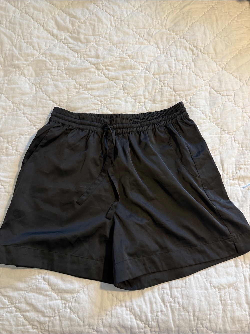The Drop Women’s Black Satin Shorts
